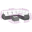 Afuera Living Contemporary Synthetic Poly Rattan 7 Piece Sofa Set in Gray