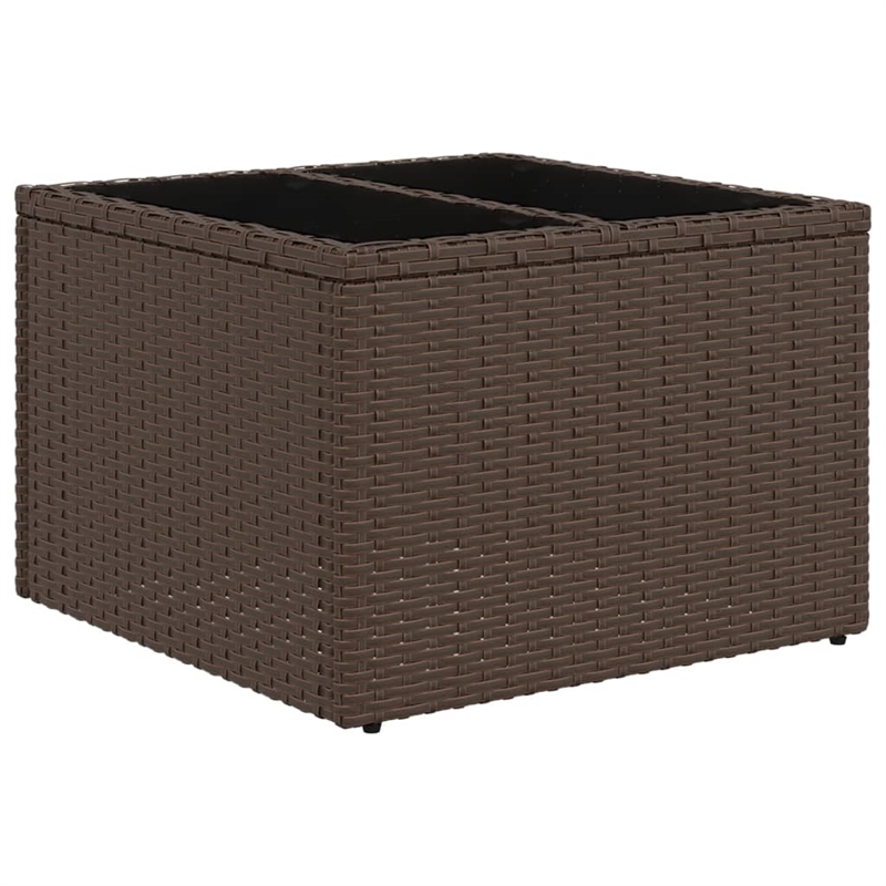 Afuera Living Contemporary Synthetic Poly Rattan Sofa Set in Brown/Cream