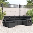 Afuera Living Contemporary 6 Piece Poly Rattan Sofa Set in Black