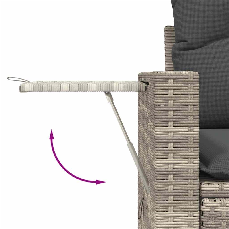 Afuera Living Contemporary 6 Piece Poly Rattan Sofa Set in Gray