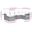 Afuera Living Contemporary 6 Piece Poly Rattan Sofa Set in Gray