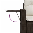 Afuera Living 6 Piece Poly Rattan Small Sofa Set in Brown/Cream