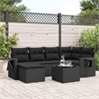 Afuera Living Contemporary 7 Piece Poly Rattan Sofa Set in Black