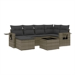 Afuera Living Contemporary 7 Piece Poly Rattan Sofa Set in Gray