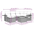 Afuera Living Contemporary 7 Piece Poly Rattan Sofa Set in Gray