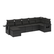 Afuera Living Contemporary 7 Piece Poly Rattan Large Sofa Set in Black