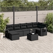 Afuera Living Contemporary 8 Piece Poly Rattan Sofa Set in Black