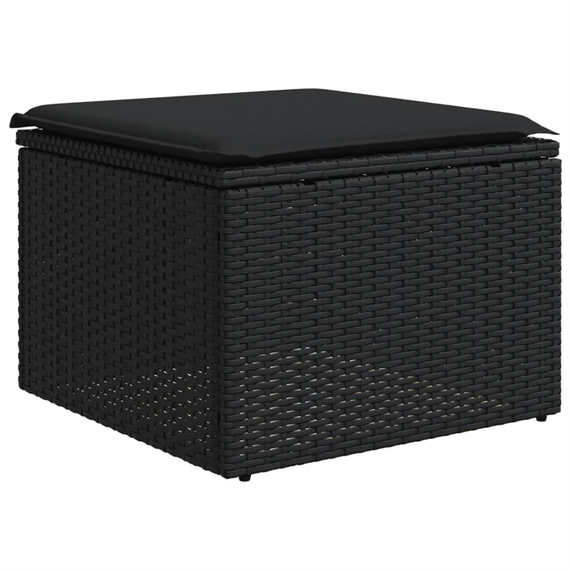 Afuera Living Contemporary 8 Piece Poly Rattan Sofa Set in Black