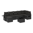 Afuera Living Contemporary 8 Piece Poly Rattan Sofa Set in Black
