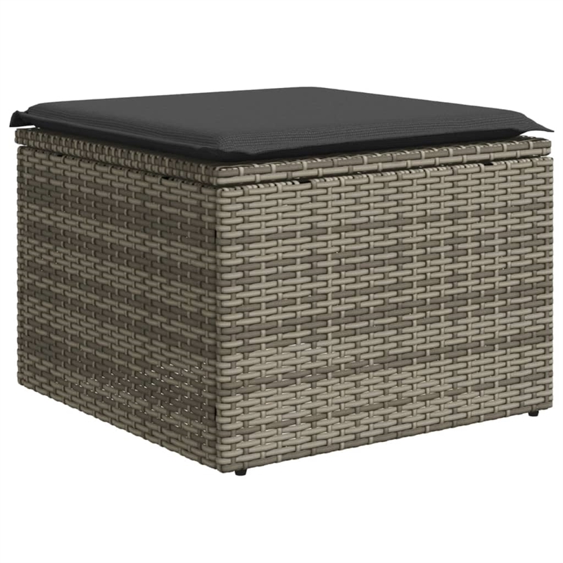 Afuera Living Contemporary 8 Piece Poly Rattan Sofa Set in Gray