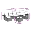 Afuera Living Contemporary 8 Piece Poly Rattan Sofa Set in Gray