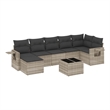 Afuera Living Contemporary 8 Piece Poly Rattan Sofa Set in Gray