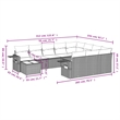 Afuera Living Contemporary 11 Piece Poly Rattan Large Sofa Set in Gray
