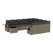 Afuera Living Contemporary 11 Piece Poly Rattan Large Sofa Set in Gray