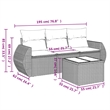Afuera Living Contemporary Synthetic Poly Rattan Sofa Set in Brown/Cream