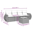 Afuera Living Contemporary 5 Piece Poly Rattan Sofa Set in Beige
