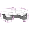 Afuera Living Contemporary 7 Piece Poly Rattan Sofa Set in Gray