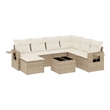 Afuera Living Contemporary 8 Piece Poly Rattan Sofa Set in Beige