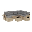 Afuera Living Contemporary Synthetic Poly Rattan 8 Piece Sofa Set in Gray/Beige