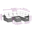 Afuera Living Contemporary 8 Piece Poly Rattan Sofa Set in Brown/Cream