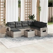 Afuera Living Contemporary Synthetic Poly Rattan 8 Piece  Sofa Set in Gray