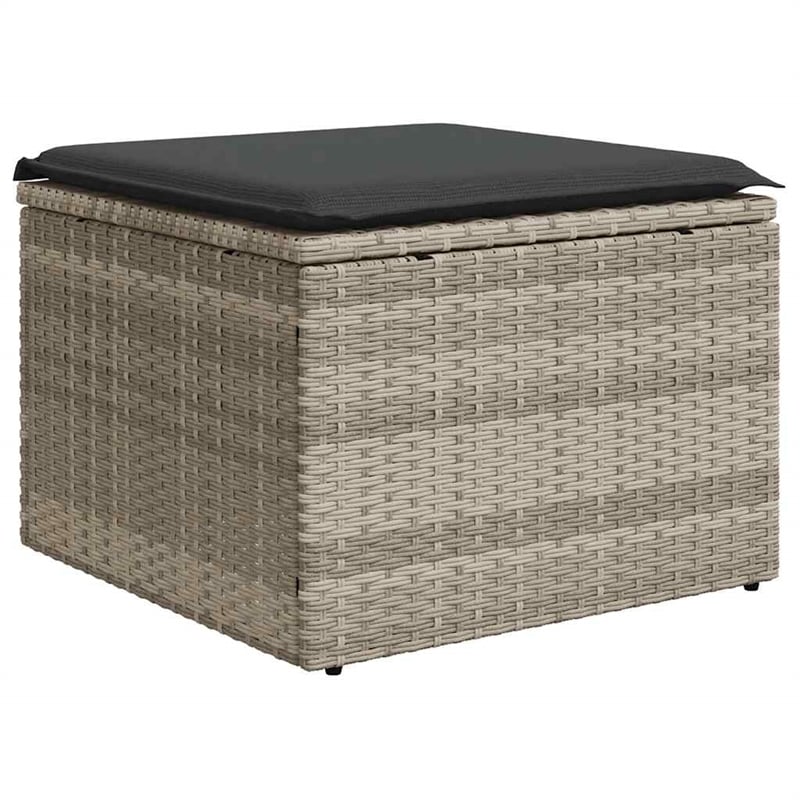 Afuera Living Contemporary Synthetic Poly Rattan 8 Piece  Sofa Set in Gray