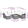 Afuera Living Contemporary Synthetic Poly Rattan 8 Piece  Sofa Set in Gray