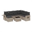 Afuera Living Contemporary Synthetic Poly Rattan 8 Piece  Sofa Set in Gray