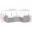 Afuera Living Contemporary 4 Piece Poly Rattan Large Sofa Set in Beige