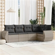 Afuera Living Contemporary 5 Piece Poly Rattan Sofa Set in Gray