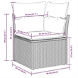 Afuera Living Contemporary 5 Piece Poly Rattan Sofa Set in Gray