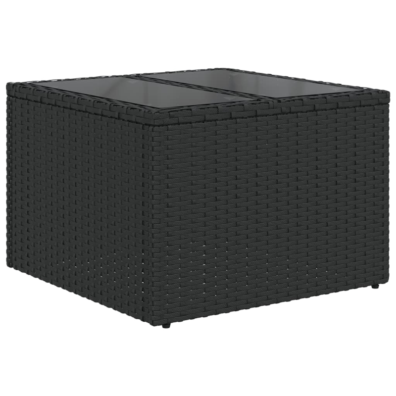 Afuera Living Contemporary Poly Rattan Sofa Set in Black/Cream