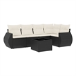 Afuera Living Contemporary Poly Rattan Sofa Set in Black/Cream