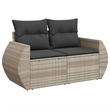 Afuera Living Contemporary 6 Piece Poly Rattan Large Sofa Set in Gray