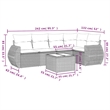Afuera Living Contemporary 6 Piece Poly Rattan Large Sofa Set in Gray