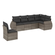 Afuera Living Contemporary 6 Piece Poly Rattan Sofa Set in Gray