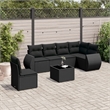 Afuera Living Contemporary 7 Piece Poly Rattan Sofa Set in Black