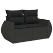 Afuera Living Contemporary 7 Piece Poly Rattan Sofa Set in Black
