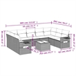 Afuera Living 10 Piece Poly Rattan Large Sofa Set in Black/Cream