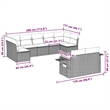 Afuera Living Contemporary Synthetic Poly Rattan  Large Sofa Set in Gray