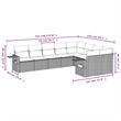 Afuera Living Contemporary Synthetic Poly Rattan 9 Piece  Sofa Set in Gray