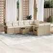 Afuera Living Contemporary 10 Piece Poly Rattan Sofa Set in Beige