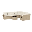 Afuera Living Contemporary 10 Piece Poly Rattan Sofa Set in Beige