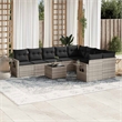 Afuera Living Contemporary Poly Rattan Sofa Set in Gray/Anthracite