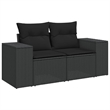 Afuera Living Contemporary 7 Piece Poly Rattan Sofa Set in Black