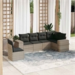 Afuera Living Contemporary 6 Piece Poly Rattan Sofa Set in Gray