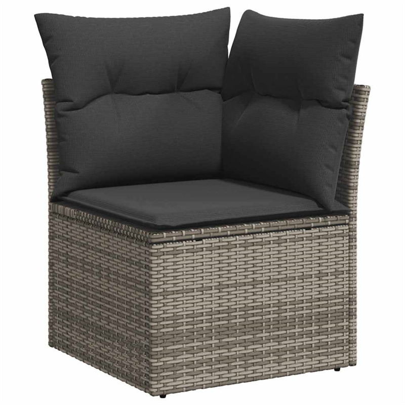Afuera Living Contemporary 6 Piece Poly Rattan Sofa Set in Gray
