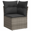 Afuera Living Contemporary 6 Piece Poly Rattan Sofa Set in Gray