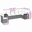 Afuera Living Contemporary 6 Piece Poly Rattan Sofa Set in Gray