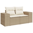 Afuera Living Contemporary 7 Piece Poly Rattan Sofa Set in Beige